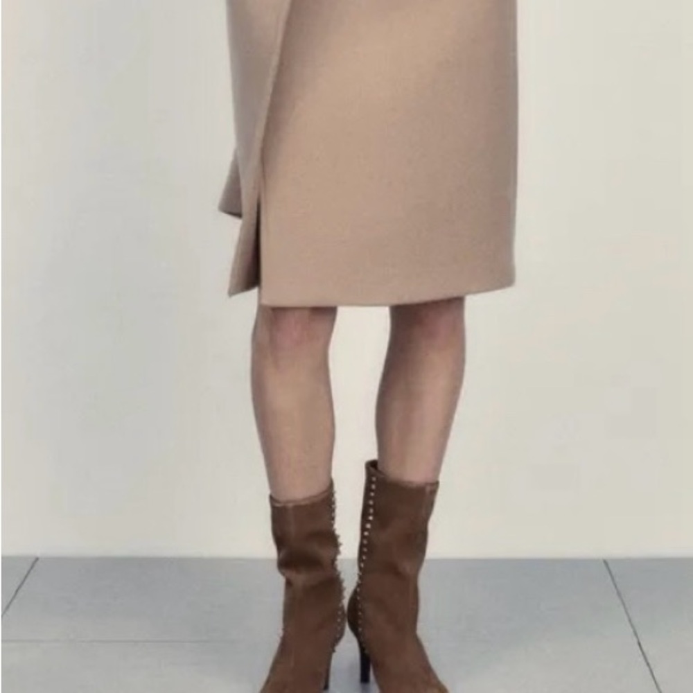Zara Studded Brown Suede Boots